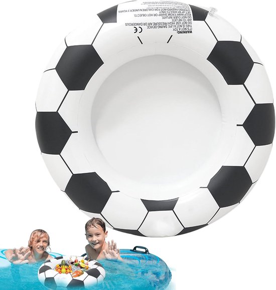 Opblaasbare IJskoeler - Drijvende Drinkemmer - Buitenfeesten Entertainment - Robuust Waterdicht Materiaal - 64 x 64 cm - Voetbal — afbeelding 4