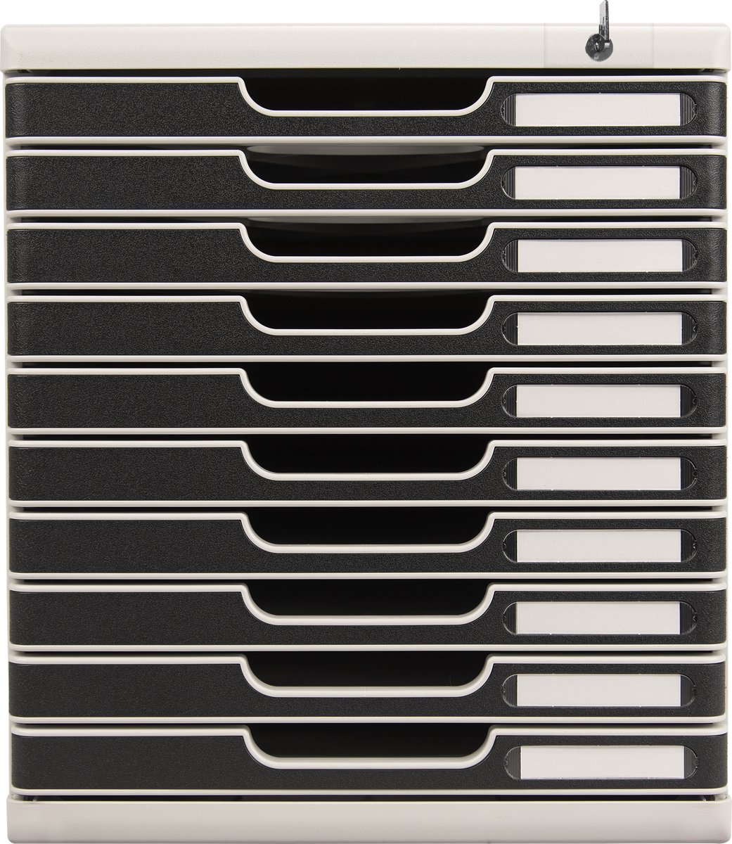 Exacompta Ladenbox MODULO A4 - 10 lades afsluitbaar met sleutel - Office - Zwart - 332014D