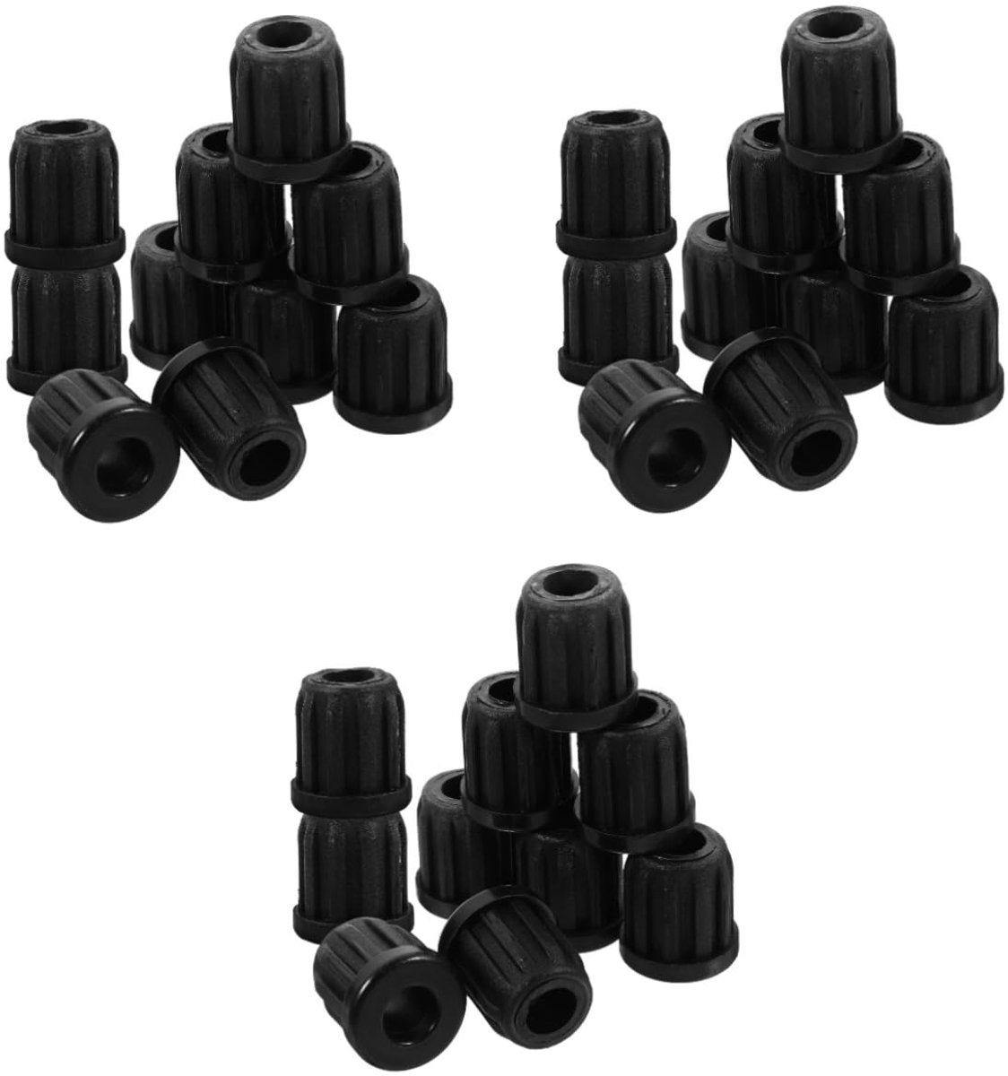 Zwenkwiel Hulzen - Meubelwielen Beschermers - Vloer Beschermen - 60 Stuks Set - 2.5cm Diameter - Zwart