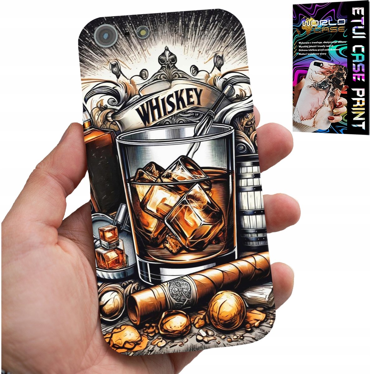 IPHONE 5 / 5S / 5C HOESJE - WHISKY-SIGAR PATROON VOOR HEREN ACHTERKANT