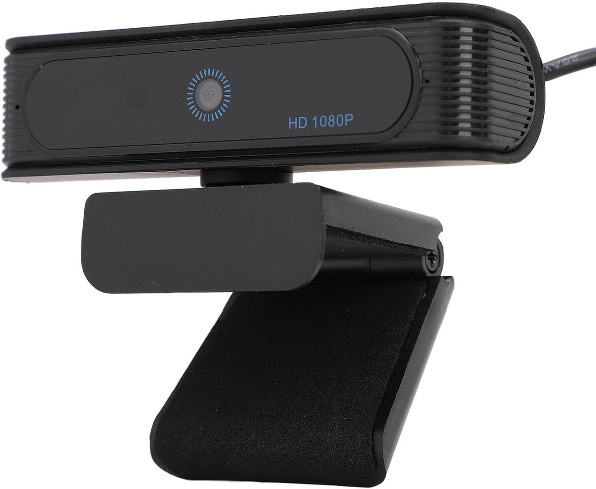 HD Webcam - Computer Camera - Videobellen - Gezichtsherkenning - 120° Groothoek - Zwart