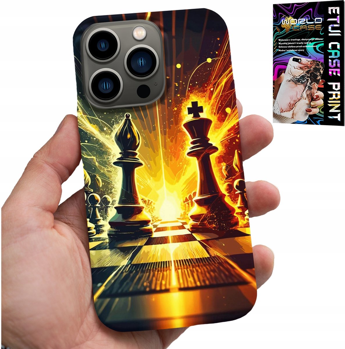 HOESJE VOOR IPHONE 15 PRO MAX - SCHAAKBORD, VOOR SCHAAKSPELER PION