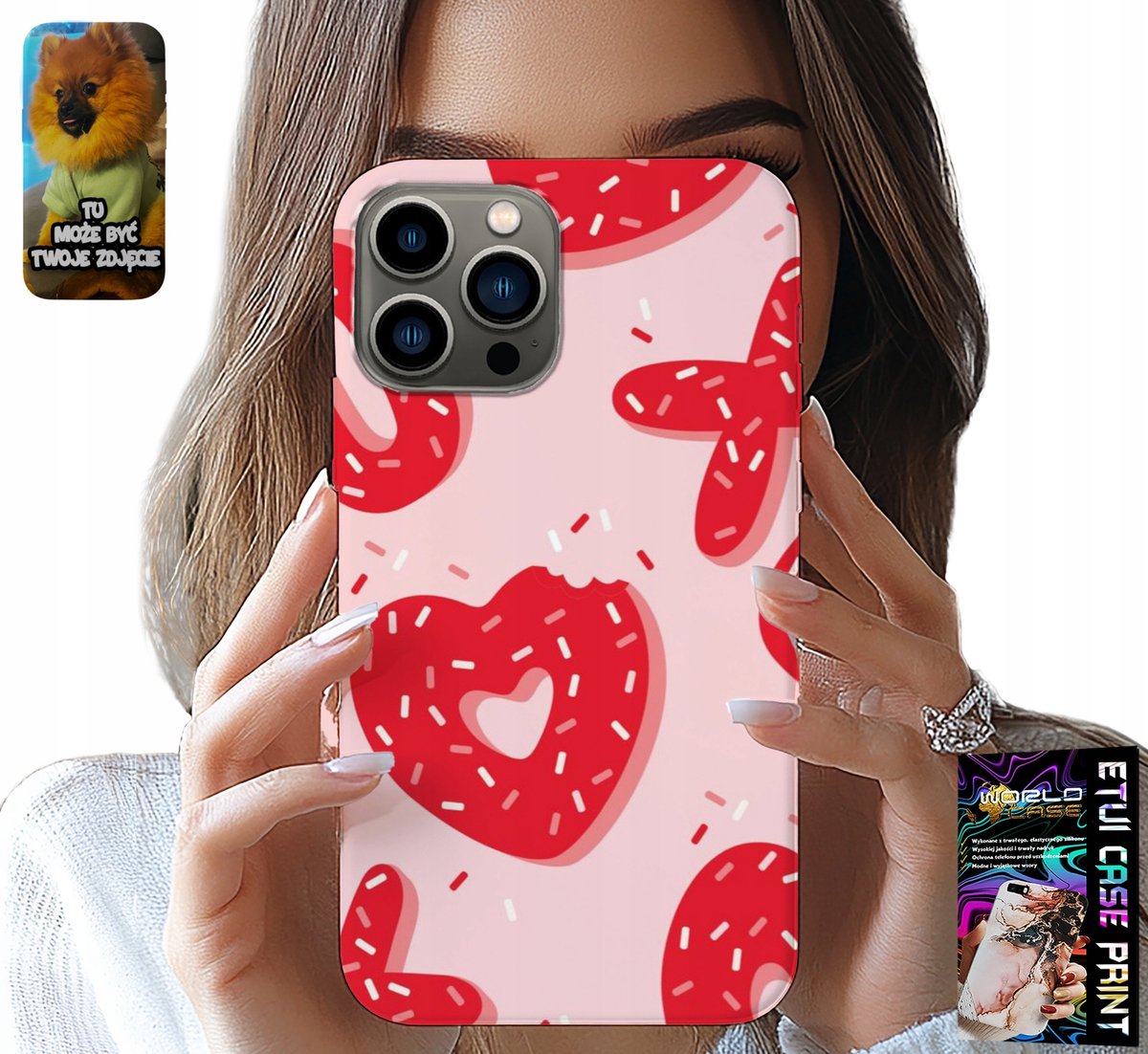 iPhone 13 Pro hoesje - Vrouwelijke, modieuze patronen XOXO hart + glas