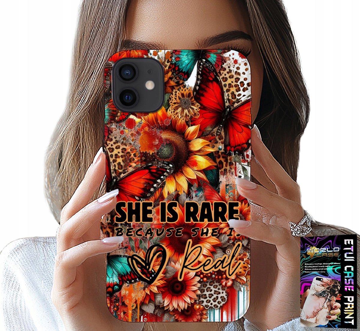 iPhone 11 hoesje - Ze is zeldzaam, zonnebloemen, bloemen, vlinders