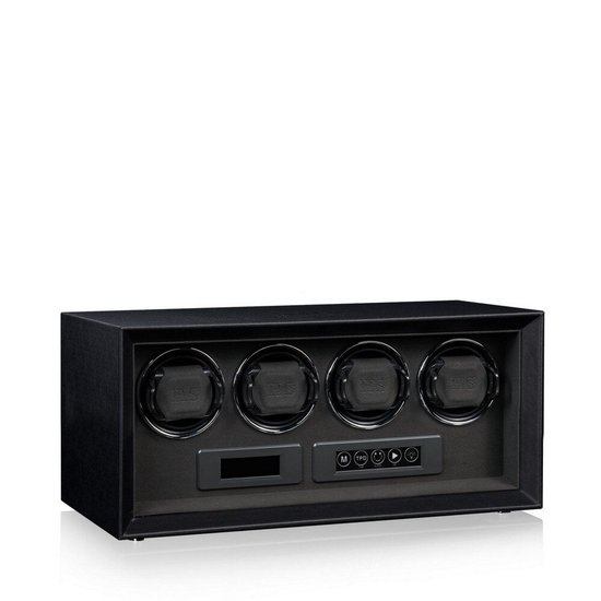 Horlogeopwinders, Automatische watchwinder box voor 4 horloges Houten zelfopwindende mechanische horlogebox met stille motor,2