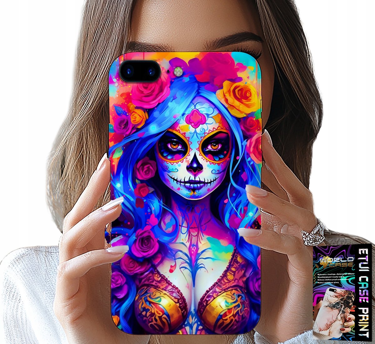 IPHONE HOESJE (7 PLUS) - MEXICAANSE, KLEURRIJKE KONINGIN DES DOODS