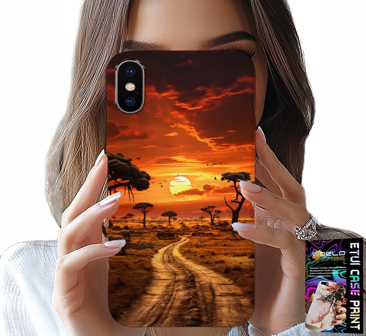 HOESJE VOOR IPHONE XS MAX - SAFARI AFRIKA ZONSONDERGANG PRACHTIG UITZICHT