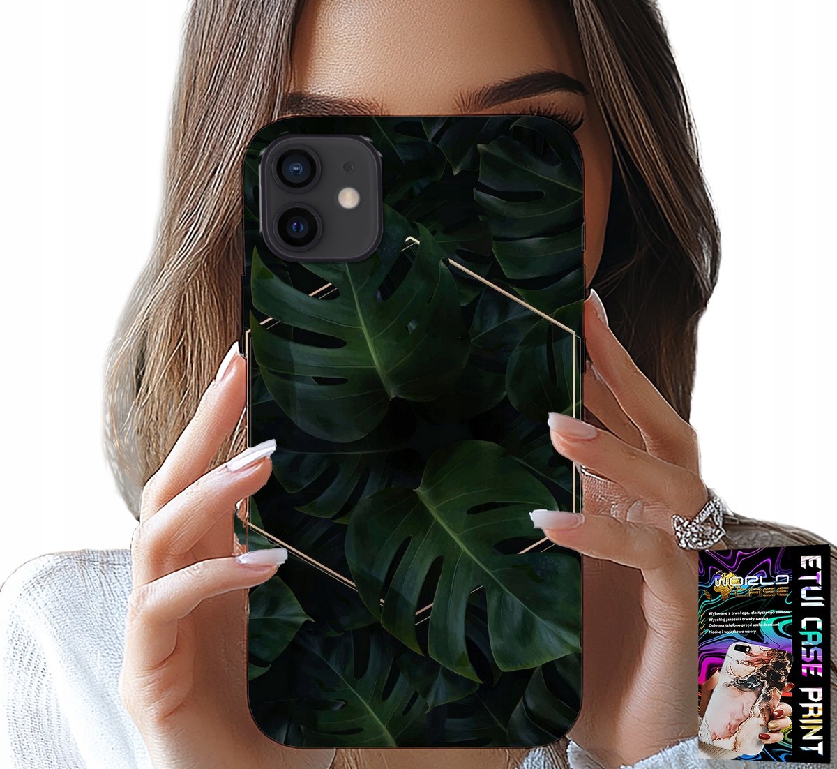 HOESJE VOOR IPHONE 12 MINI - ELEGANTE BLADEREN EN MODIEUZE PATRONEN OP HET HOESJE