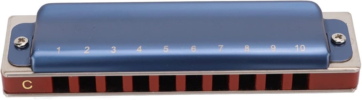 Mondharmonica - Diatonische Harmonica - Muziek Maken - 10 Gaten - 13 x 5 x 4 cm - Blauw