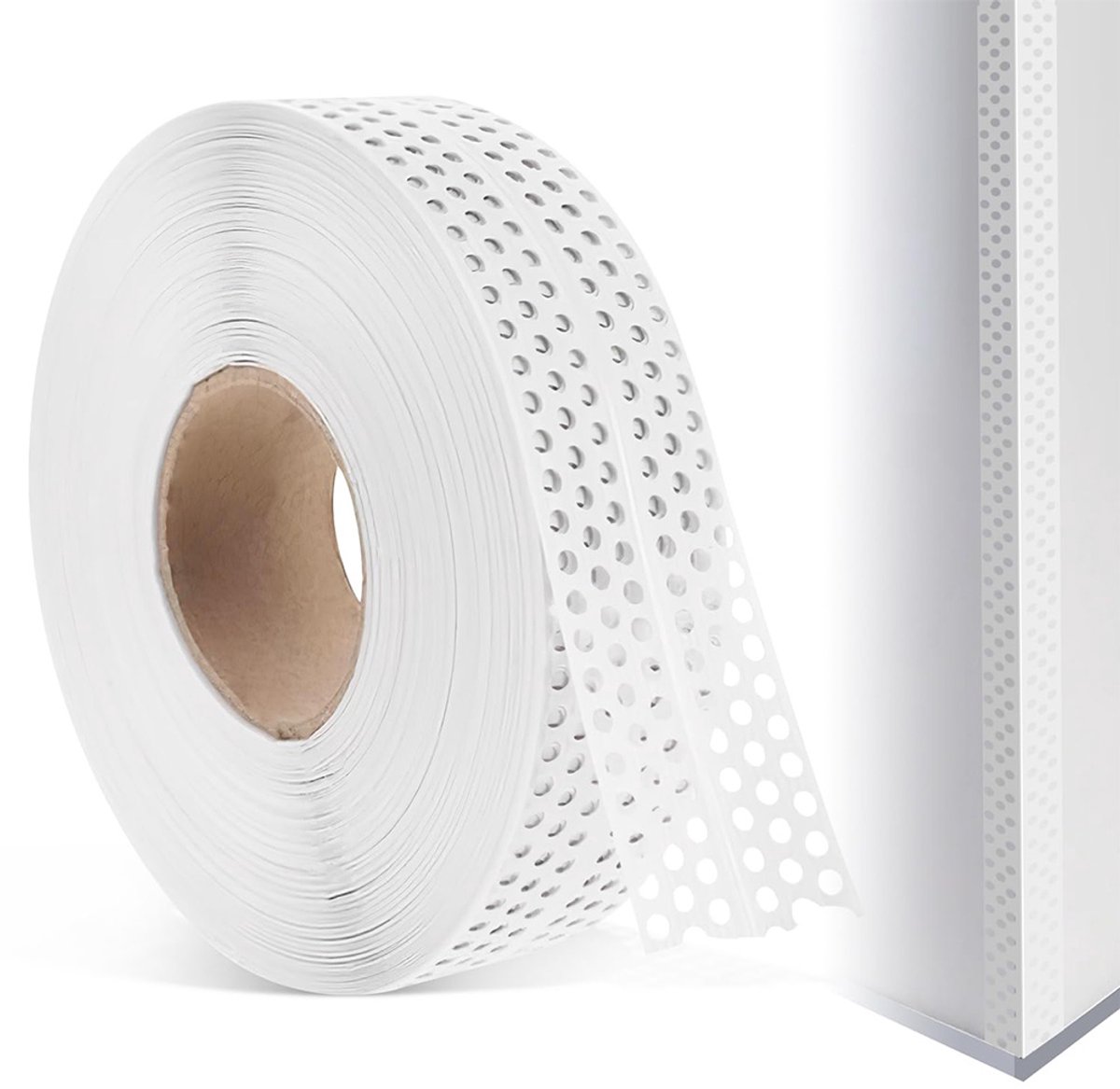 Zelfklevende Gipsplaten Voegband - Universele Naatafdekkingsband PVC voor Hoekbescherming, Scheurreparatie en Afdichten van Naden - Wit- 40m X 5cm
