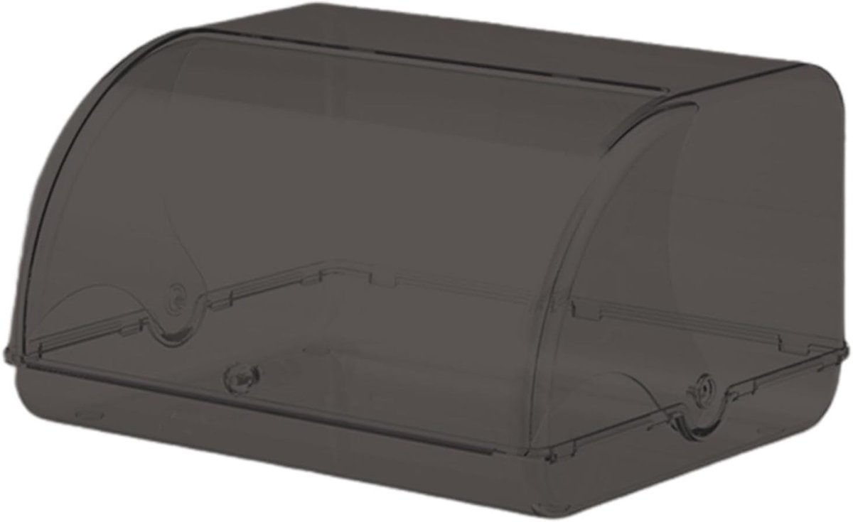 Broodtrommel - Keuken organizer - Voedsel bewaren - Transparant acryl - 32x30x18 cm - Grijs