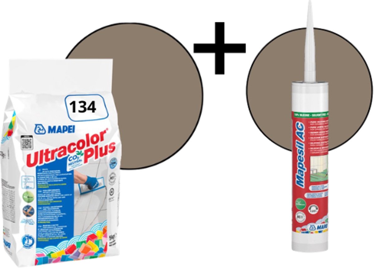Combipakket Mapei Ultracolor Plus kleurcode 134 + siliconen kit kleurcode 134