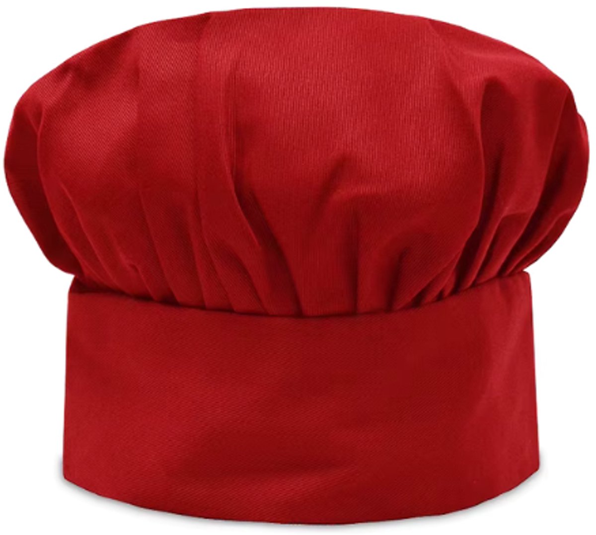 Koksmuts – Rood – Elastische Koks Muts – Comfortabele Chef Hoed – Keukenmuts voor Horeca & Thuisgebruik – Ademend & Wasbaar – Unisex Koks Accessoire