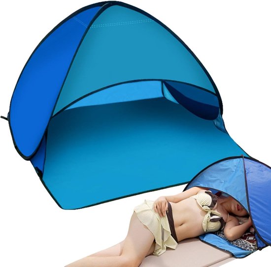Pop-up-zonnetent: lichte strandtent met schaduw van het hoofd, klein opvouwbaar met telefoonhouder voor picknick buiten, camping, recreatie van POP — afbeelding 5