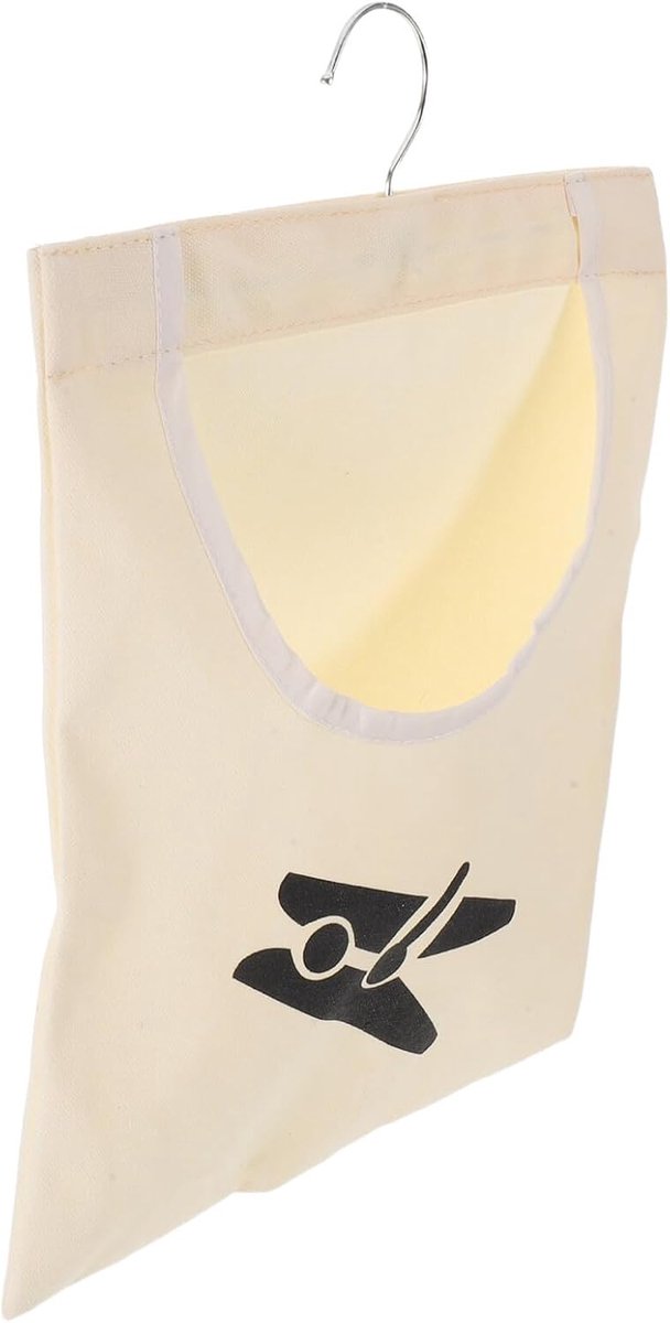 Wasknijper Opbergtas - Klemmen Organizer - Wassen Ophangen - Met Ophanghaak - 35x26cm - Beige