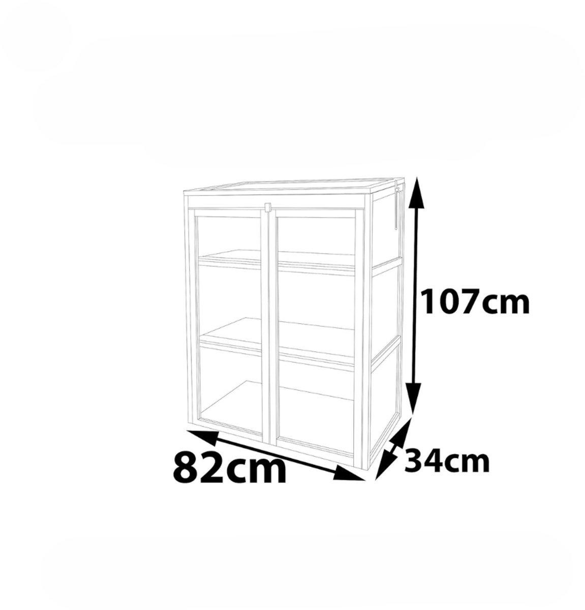 LotaHome - Broeikas - Kweekkast - Tuinkas - Kweekbak - Plantenbed - Kweekhuis met Deur - Mini Kweekkast - Stabiel en Duurzaam - Voor elke Tuin - Met 3 Legplanken - Planten Kweken - Hout - Bruin - 82x34x107cm – foto 8