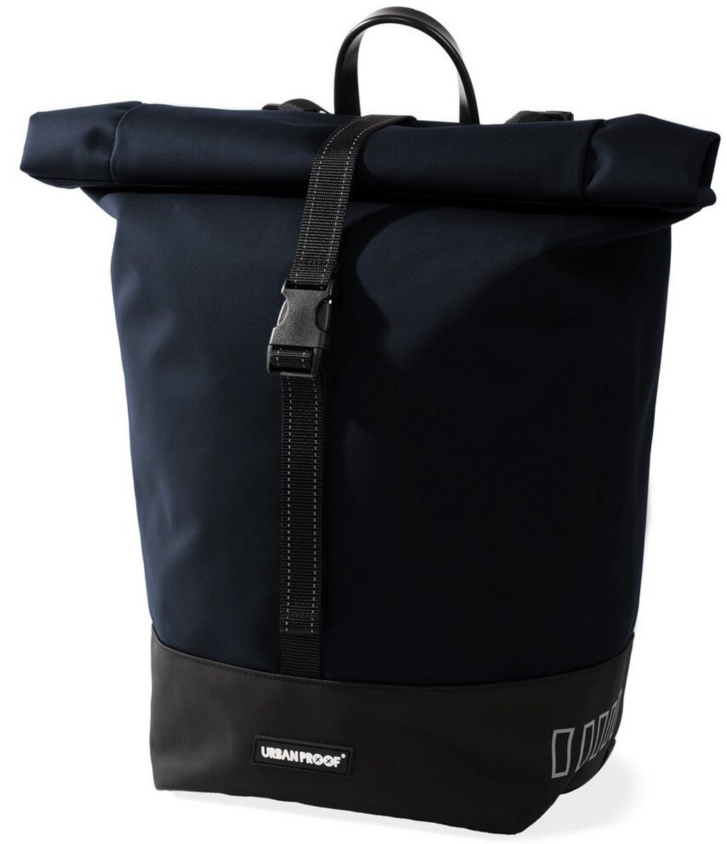 Gerecyclede enkele fietstas Urban Proof Rolltop 20 liter 30 x 15 x 42 cm - Blauw