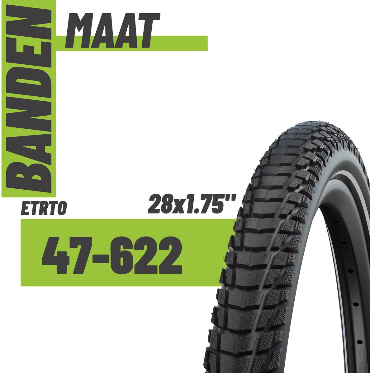 2x Schwalbe fietsbanden Marathon Plus Tour 2026 28x1,75 (47-622) buitenband + SCV Clik ventiel + 3x MSZweirad bandenlichters — cadeau in Cadeau-ideeën - foto 6