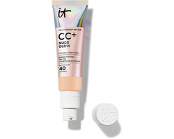 It Cosmetics Your Skin But Better CC+ Nude Glow SPF40 Foundation - Lichte Textuur - Glow Serum met 2% Niacinamide, Hyaluronzuur, Groene thee-extract en SPF 40 - Medium - 32ml