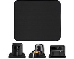 Hittebestendige matten - 45*38cm - Siliconen aanrechtbeschermer - Vuurvaste onderlegger - Hittebeschermingsmat - Dikke aanrechtbeschermer - Antislipglasvezel - Voor airfryer, koffiezetapparaat, broodrooster - Zwart