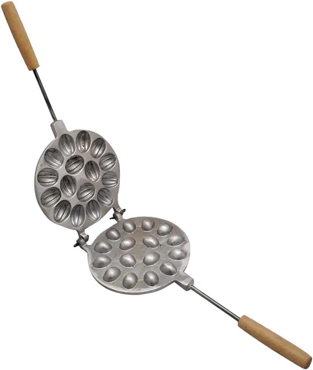 Bakvorm Noten - Notenmaker Bakblik - Koekjes Bakken - Handmatig Aluminium - 16 Stuks - Zilver