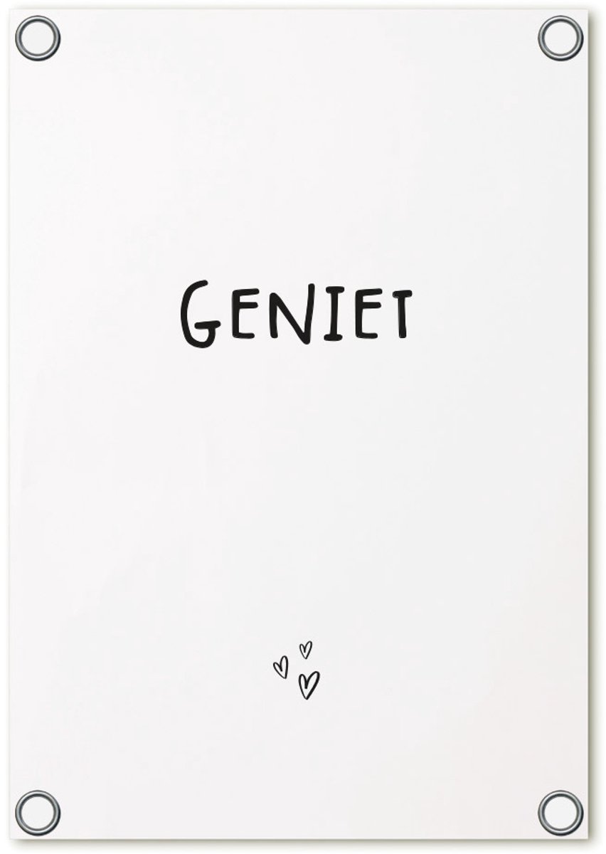 Zoedt tuinposter - met tekst Geniet - wit - 60x80cm
