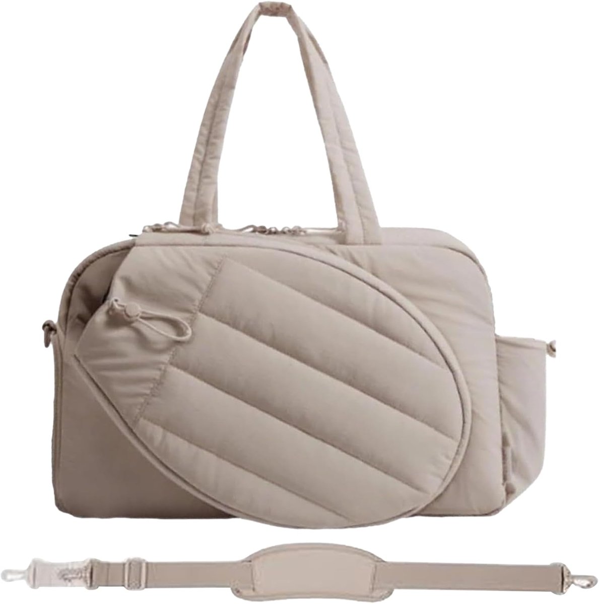 Tennis Tas - Sportuitrusting Organizer - Sportartikelen Dragen - Schokabsorberende Voering - 48x19x31cm - Kameel