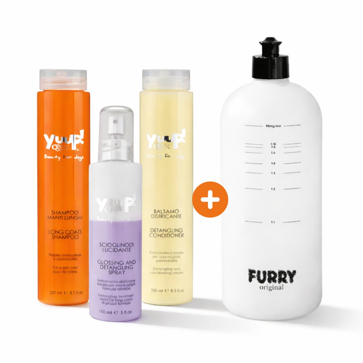 Yuup® Hondenshampoo Set Doodle - Conditioner & Ontklitter Hond - Leave In Anti Klit Spray / Detangle Glansspray - Shampoo Mengfles - Verzorging voor Labradoodle & Gelijke Honden