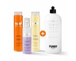 Yuup® Hondenshampoo Set Doodle - Conditioner & Ontklitter Hond - Leave In Anti Klit Spray / Detangle Glansspray - Shampoo Mengfles - Verzorging voor Labradoodle & Gelijke Honden