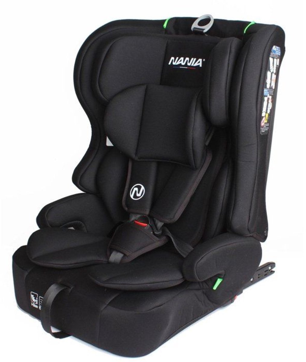 Autostoeltje - NANIA - LIMA - Groep 1/2/3 - 76-150 cm - Isofix - I-Size - Reducer - Zwart