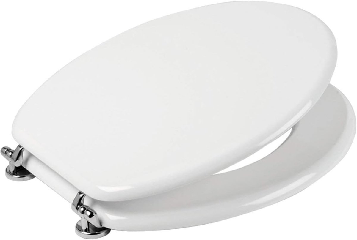 WC-bril hout - Toiletzitting - Badkamer renovatie - Gecoat met polyester - Standaard maat - Wit