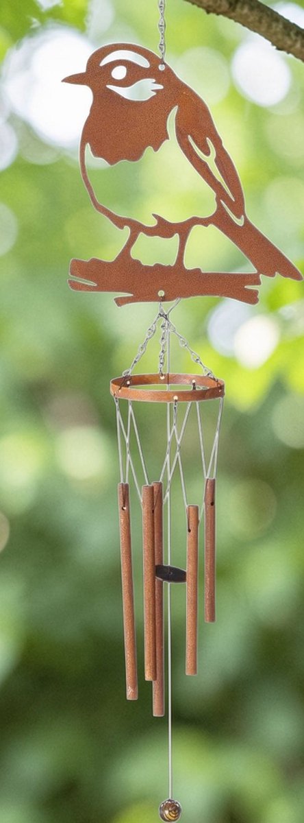 Dream-Garden Windgong roodborst – Bruin Roest – 70 cm Tuindecoratie