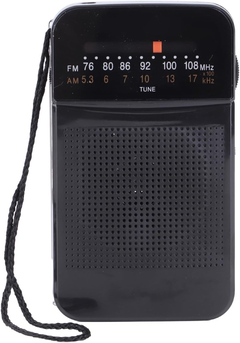 Draagbare Radio - AM FM Ontvanger - Muziek Luisteren - Ingebouwde Luidspreker - 15 x 8 x 4 cm - Zwart