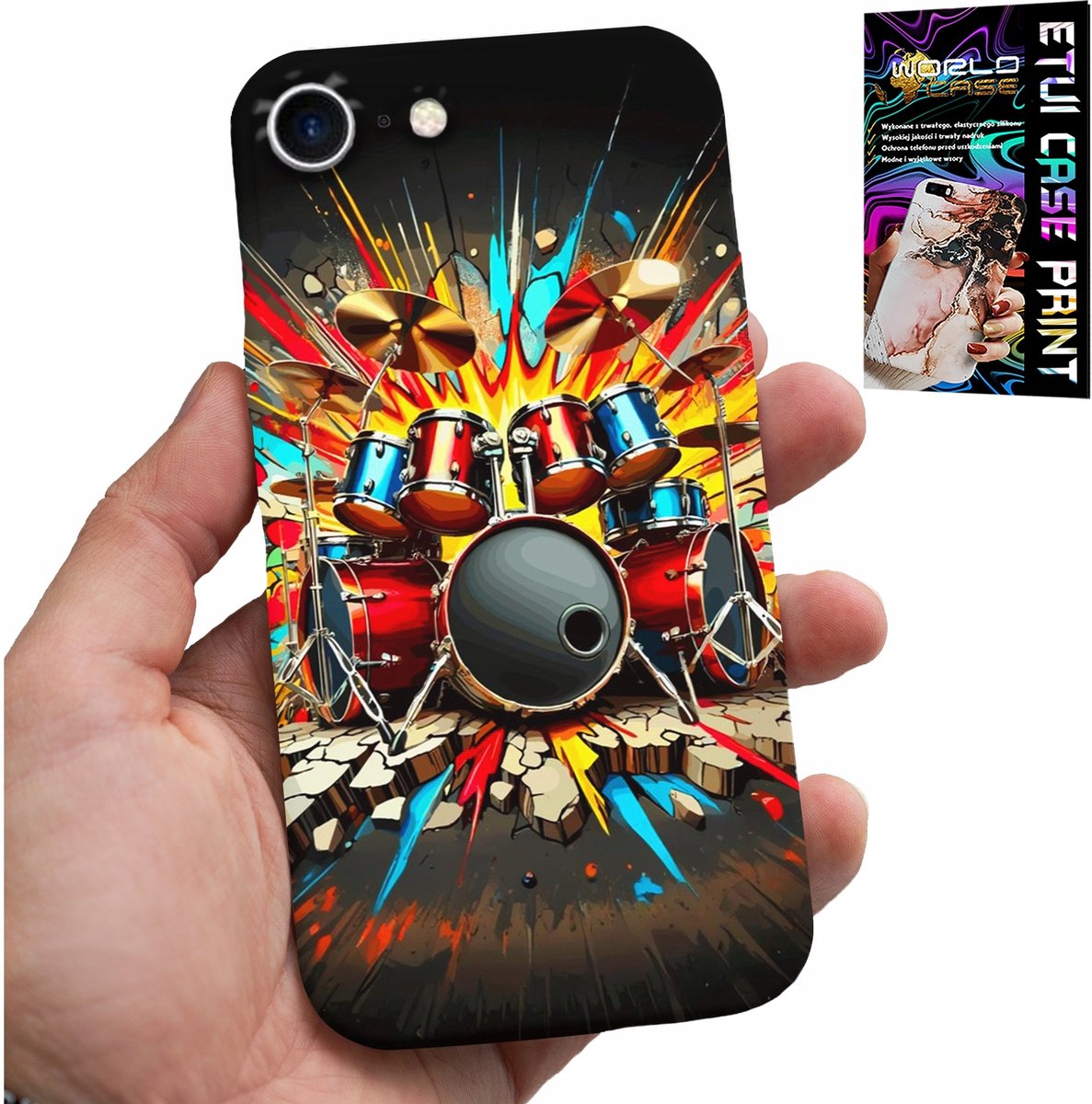 HOESJE VOOR IPHONE 7 / 8 / SE2 - ROCK DRUMS ROCK & ROLL + FILM