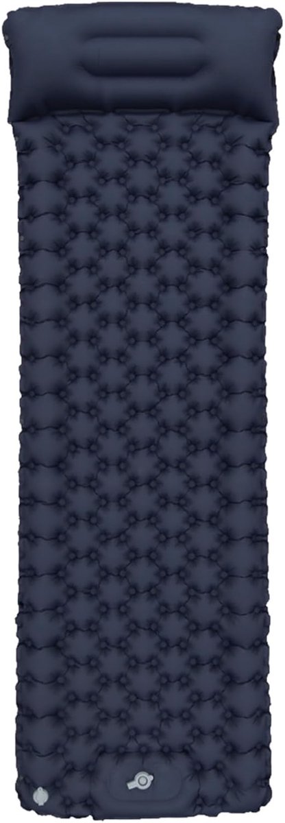 Zelfopblazend Slaapmatje - Kampeermatras - Buiten Ontspannen - Ingebouwde Voetpomp - 8 Cm Dik - Marineblauw van Merkloos — afbeelding 5