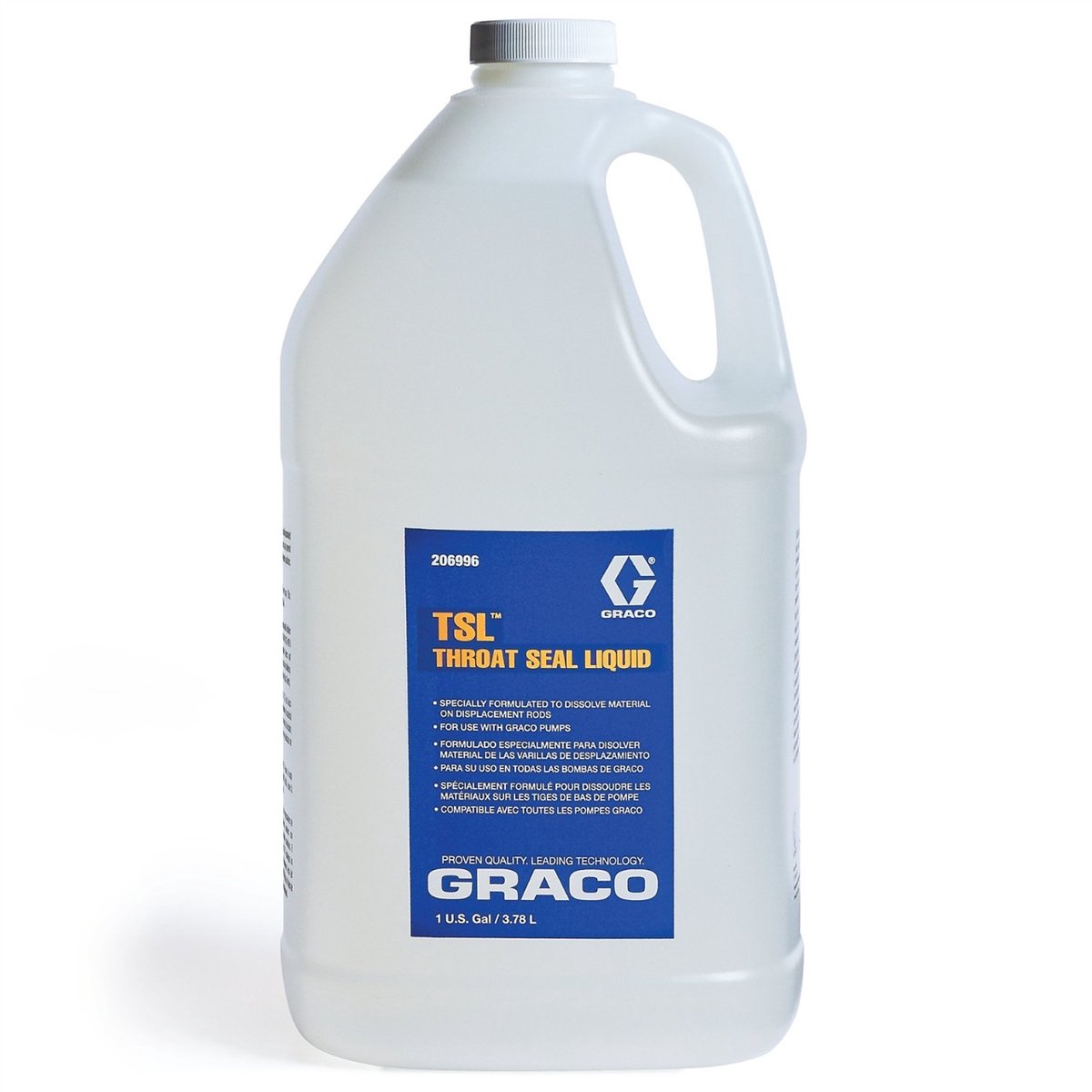GRACO TSL 206996 - Zuigersmeermiddel Throat Seal Liquid - 3,8 liter (1 gallon) - Beschermt pakkingen en voorkomt verfaanslag - Voor alle Airless spuittoestellen - Voordelige grootverpakking