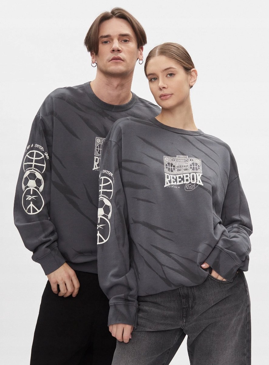 Reebok Unisex Hoodie – 100% Katoen Grijs