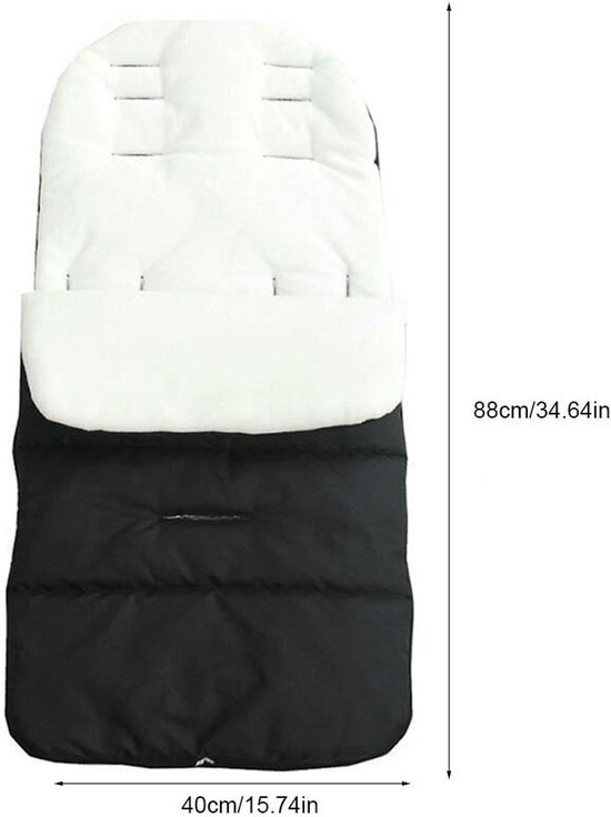 Universele Voetenzak - Kinderwagen Accessoire - Winterse Wandelingen - Zachte Fleece Voering - 88x40cm - Zwart van Universele — afbeelding 5