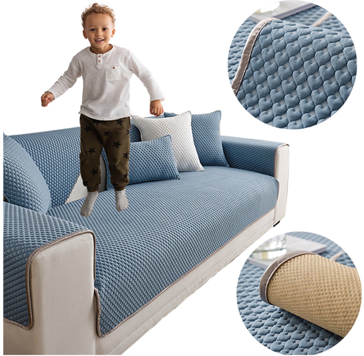 Meble od Nowa - Sofa Beschermhoes - 90x240 cm - Hartjes - Antislip - Polyester