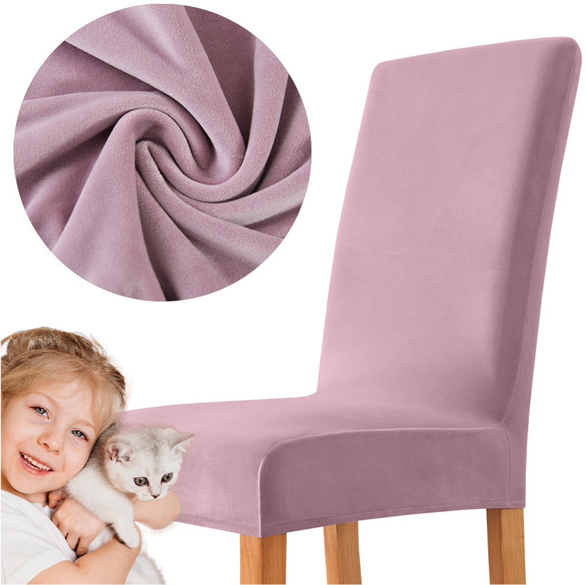 Meble odNowa Serie - Roze Velours Stoelhoes - Gruby Materiaal