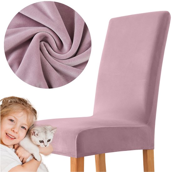 Meble odNowa Serie - Housse de chaise en velours rose - Matériau épais