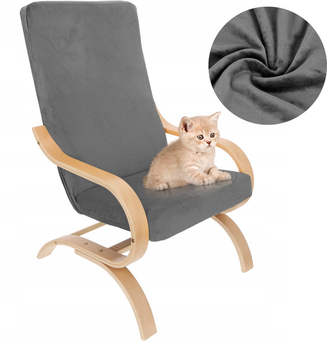 Elastische Stoelhoes Fink Grijs Dik Premium Velour
