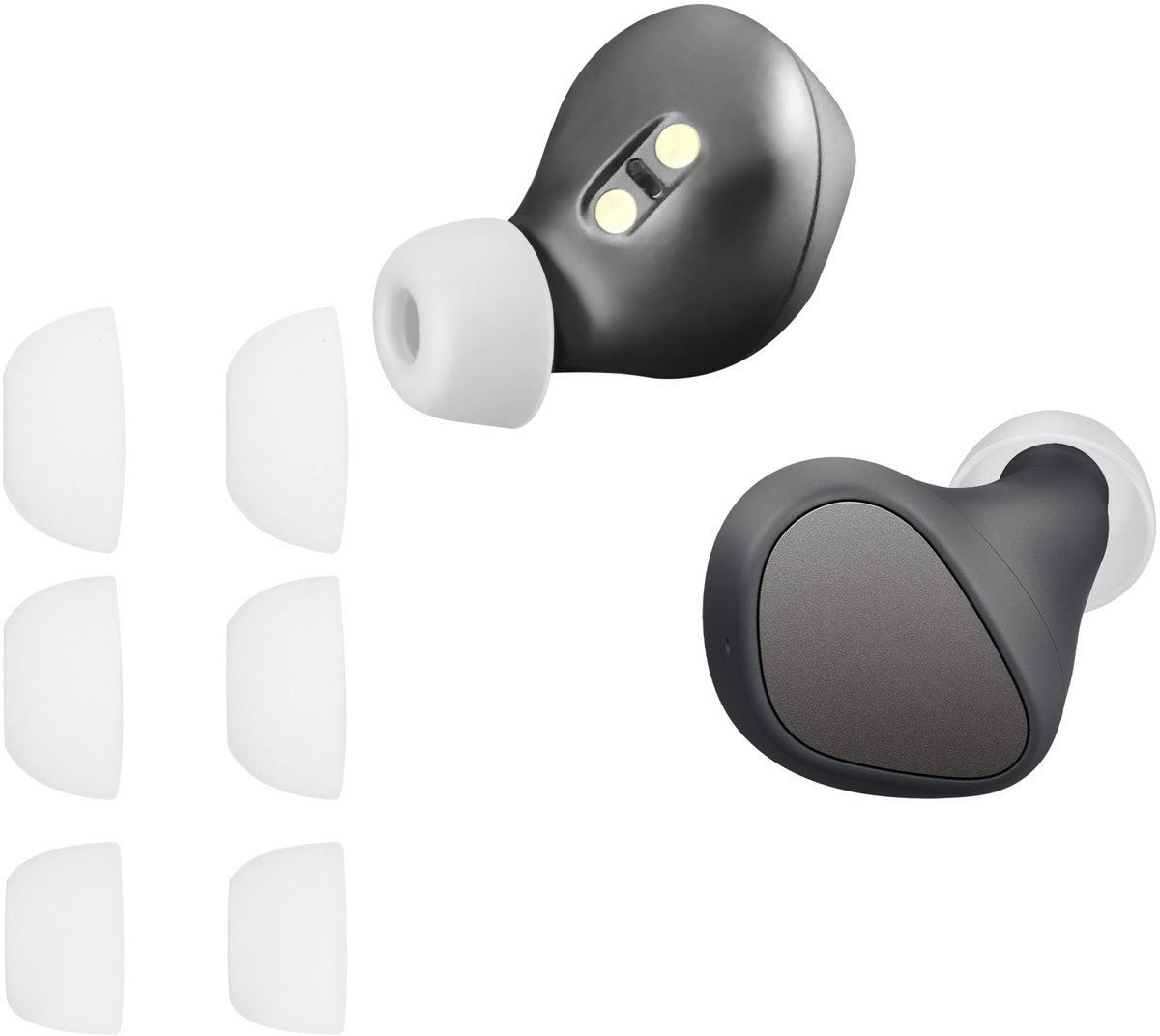 kwmobile 6x cover voor in-ear oortjes geschikt voor Jabra Elite 3 - Vervangende oordopjes van siliconen in wit - 3 maten – foto 4