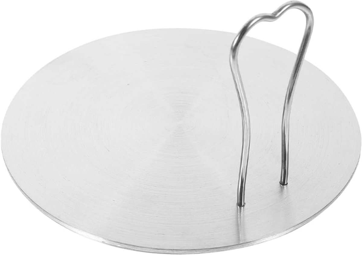 Inductie Kookplaat Adapter Warmtegeleider Plaat Potten Verwarmen Robuust Roestvrij Staal 18x18x0.3 CM Zilver