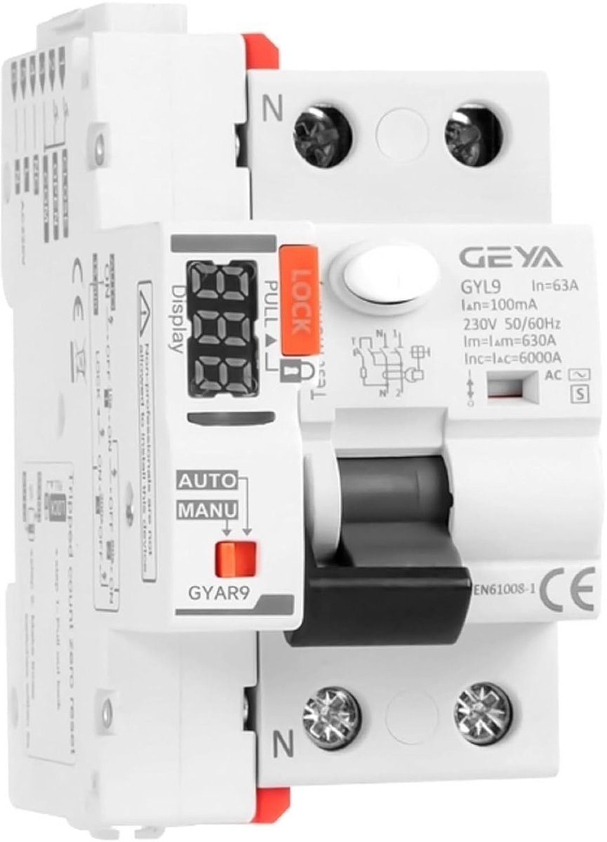 Slimme Stroomonderbreker - Differentiaal Schakelaar - Automatisch Herstel - Wifi Connectiviteit - 40A 30mA
