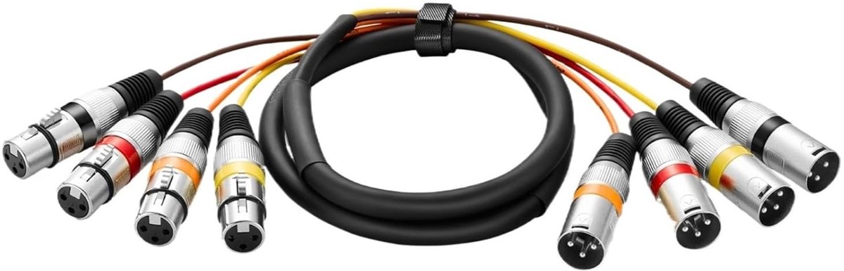 XLR Kabel - Microfoonsnoer Audio - Opnemen Transmissies - 4 Kanaals Afgeschermd - 3 Meter
