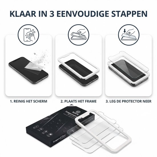 Protecteur d'écran adapté pour iPhone 7 et iPhone 8 - Glas trempé - Tempered Glass - Transparent et résistant aux rayures - Incl. Outil d'installation - 3 pièces