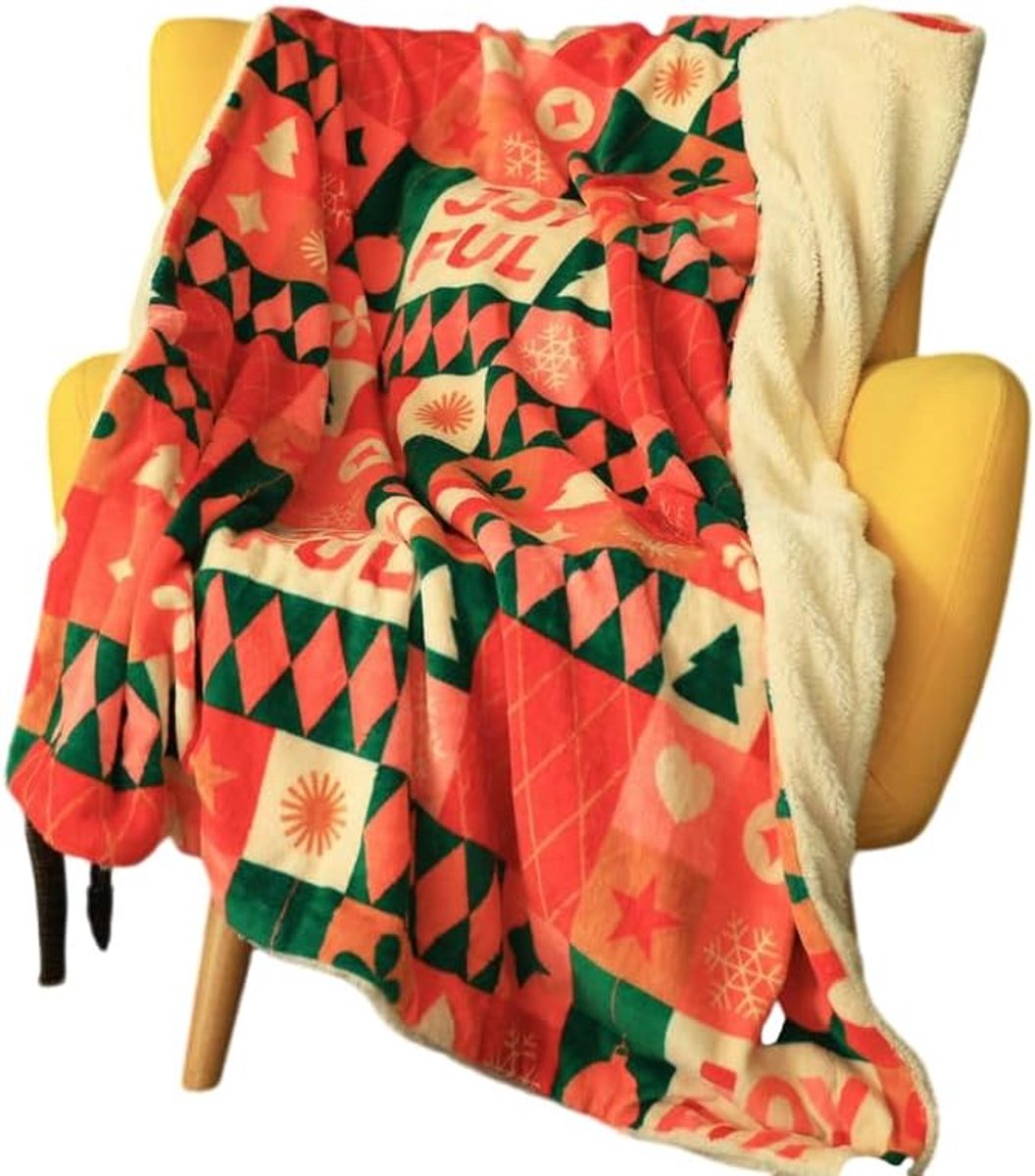 Fleece deken - Warme deken - Gezelligheid thuis - Zachte fleece stof - 200 x 150 cm - Kerstprint