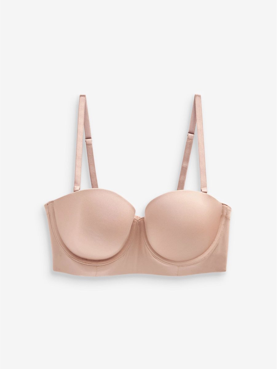 Next - Dames - Lange strapless beha met lichte vulling en lage achterkant voor een mooi silhouet - Huidkleur
