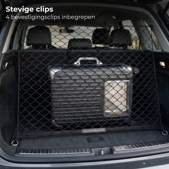 Lomera Bagagenet Auto - Kofferbaknet - Elastisch Bagagenet - Elastisch Kofferbaknet - Kofferbak Net - Autonet Kofferbak - Bagagenet Kofferbak - Kofferbak Organizer Net - Auto Opbergnet van Merkloos — afbeelding 4